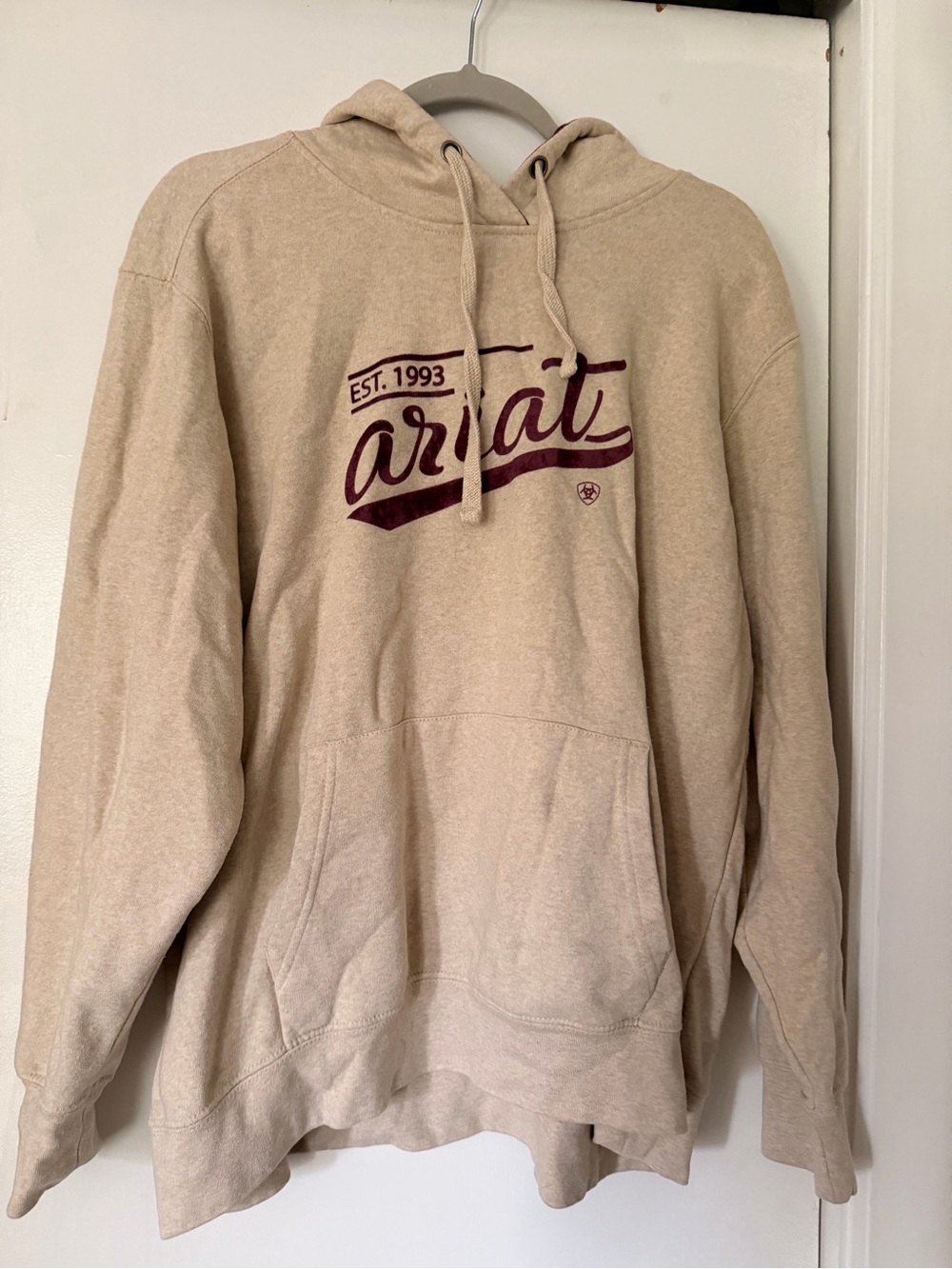 Ariat Beige Logo Hoodie Sweatshirt